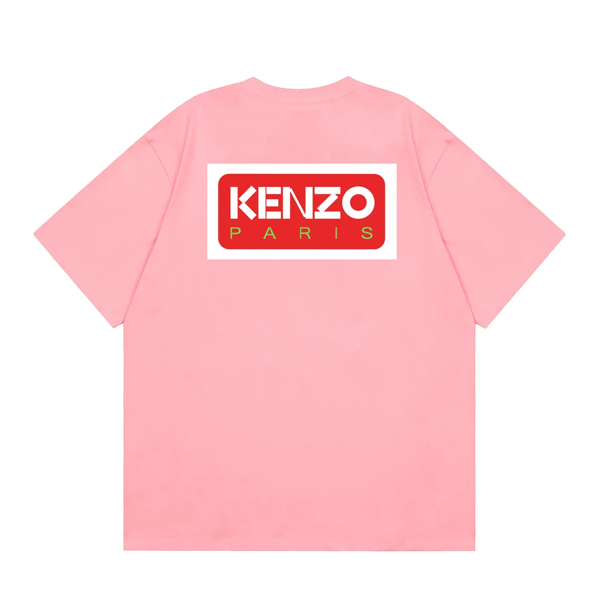 KENZO 23 early autumn new men's and women's Same Style short-sleeved T-shirt is the iconic clothing in KENZOSeries. This season. This clothing has a small KENZO Paris LOGO embroidered patch on the chest. There is a large printed LOGO on the back. It adds street style. Color: Black, Apricot, White, Tibetan Blue, Seagull Gray. Pink Size: M L XL XXL. Three standards: K 63